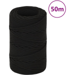 Vidaxl Werktouw 2 Mm 50 M Polyester Zwart