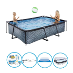 EXIT Toys Exit Zwembad Stone Grey - 300x200x65 Cm - Frame Pool - Complete Zwembadset - Grijs