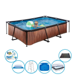 EXIT Toys Exit Zwembad Timber Style - 300x200x65 Cm - Frame Pool - Inclusief Toebehoren - Bruin