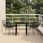 Vidaxl 3-delige Tuinset Poly Rattan - Zwart