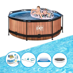 EXIT Toys Exit Zwembad Timber Style - Frame Pool ø244x76cm - Zwembadpakket - Bruin