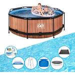 EXIT Toys Exit Zwembad Timber Style - Frame Pool ø244x76cm - Inclusief Toebehoren - Bruin