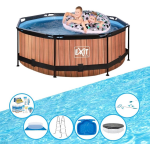 EXIT Toys Exit Zwembad Timber Style - Frame Pool ø244x76cm - Zwembadset - Bruin