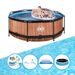 EXIT Toys Exit Zwembad Timber Style - Frame Pool ø244x76cm - Plus Accessoires - Bruin