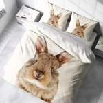 DLC Cute Bunny Dekbedovertrek 1-persoons (140 x 200/220 cm + 1 kussensloop) Dekbedovertrek - Roze
