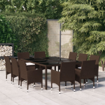 Vidaxl 11-delige Tuinset Poly Rattan - Bruin