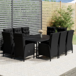 Vidaxl 11-delige Tuinset Poly Rattan - Zwart