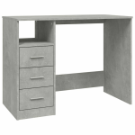 Vidaxl Bureau Met Lades 102x50x76 Cm Bewerkt Hout Beton - Grijs