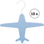 Relaxwonen - Kinder Kledinghangers - Set Van 10 Vliegtuig Hanger - Extra Stevig - Blauw
