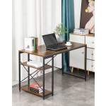 Happy Home Hwt38-hol - Industrieel Bureau Hout Metaal Met 2 Legplanken