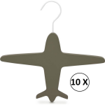 Relaxwonen - Kinder Kledinghangers - Set Van 10 - Donker - Vliegtuig Hanger - Extra Stevig - Groen