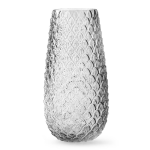 Bloemenvaas - Transparant Glas - Schubben Motief - H30 X D13 Cm - Vazen