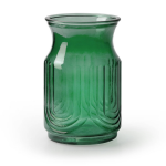 Bloemenvaas/transparant Glas - H20 X D12.5 Cm - Vazen - Groen