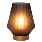Casa Di Elturo Led-lamp Glam - Frosted Grijs - Werkt Op Batterijen (Incl. Lamp) - Goud