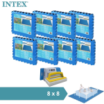 Intex - Voordeelverpakking - Zwembadtegels - 8 Verpakkingen Van 8 Tegels - 16m² & Ways Scrubborstel