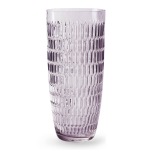 Bloemenvaas Transparant Glas - Stripes Motief - H30 X D13 Cm - Vazen - Paars