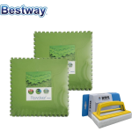Bestway Flowclear - Voordeelverpakking - Grondtegels - 2 Verpakkingen Van 9 Stuks & Ways Scrubborstel