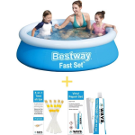 Bestway Zwembad - Fast Set - 183 X 51 Cm - Inclusief Reparatiesetje & 75 Teststrips - Blauw