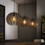 Dimehouse Hanglamp Bernice Metaal Zwart Zilver 3-lichts - Bruin