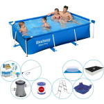 Bestway Steel Pro Rechthoekig Zwembad - 259 X 170 X 61 Cm Inclusief Pomp - Voordeelpakket - Blauw