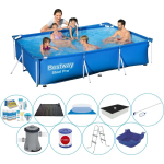 Bestway Steel Pro Rechthoekig Zwembad - 300 X 201 X 66 Cm Inclusief Pomp En Toebehoren - Blauw