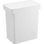 Yamazaki Airtight Trash Can With Caster - Tower - White