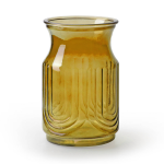 Bloemenvaas - Amber/transparant Glas - H20 X D12.5 Cm - Vazen - Geel