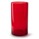 Bloemenvaas - Cilinder Model Glas/transparant - H30 X D15 Cm - Vazen - Rood