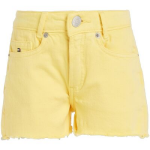 Tommy Hilfiger - Short Vaquero De Niña Con Logo Bandera Bordado - Geel