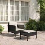 Vidaxl 2-delige Loungeset Met Kussens Poly Rattan - Negro