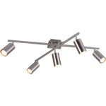 BES LED Led Plafondspot - Trion Mary - Gu10 Fitting - 5-lichts - Rechthoek - Mat Nikkel - Aluminium