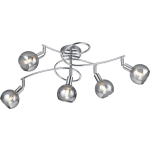 BES LED Led Plafondspot - Trion Brista - E14 Fitting - 5-lichts - Rond - Glans Chroom - Aluminium
