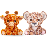 Keel Toys Pluche Knuffels Combi-set Dieren Panter En Giraffe 25 Cm - Knuffeldier