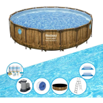 EXIT Toys Bestway Zwembad Power Steel Swim Vista - Inclusief Accessoires - 488x122 Cm