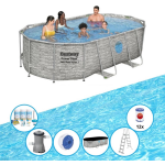 EXIT Toys Bestway Zwembad Power Steel Swim Vista - Zwembad Bundel - 427x250x100 Cm