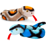 Keel Toys Pluche Knuffel Dieren Kleine Opgerolde Slangen En Bruin 65 Cm - Knuffeldier - Blauw