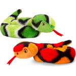 Keel Toys Pluche Knuffel Dieren Kleine Opgerolde Slangen En Groen 65 Cm - Knuffeldier - Rood