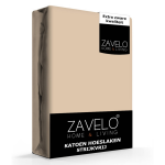 Slaaptextiel Zavelo Hoeslaken Katoen Strijkvrij Taupe-lits-jumeaux (200x220 Cm)
