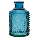 Bloemenvaas - Hemels - Transparant Gerecycled Glas - D12 X H20 Cm - Vazen - Blauw