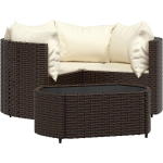 Vidaxl 4-delige Loungeset Met Kussens Poly Rattan - Marrón