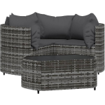 Vidaxl 4-delige Loungeset Met Kussens Poly Rattan - Grijs