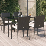 Vidaxl 5-delige Tuinset Met Kussens Poly Rattan - Zwart