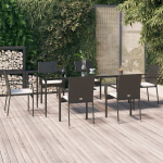 Vidaxl 7-delige Tuinset Met Kussens Poly Rattan - Zwart