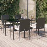 Vidaxl 5-delige Tuinset Met Kussens Poly Rattan - Zwart