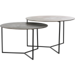 Light & Living - Salontafel Socos Set Van 2 - 75x75x46.5cm - Grijs