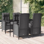 Vidaxl 5-delige Tuinset Met Kussens Poly Rattan - Negro