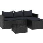 Vidaxl Loungeset Poly Rattan - Negro