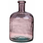 Bellatio Design Bloemenvaas Transparant Gerecycled Glas - D15 X H24 Cm - Vazen - Roze