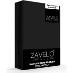 Slaaptextiel Zavelo Hoeslaken Katoen Strijkvrij-lits-jumeaux (180x220 Cm) - Zwart