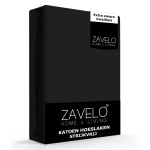 Slaaptextiel Zavelo Hoeslaken Katoen Strijkvrij-lits-jumeaux (200x220 Cm) - Zwart
